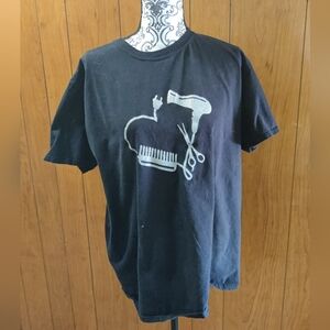 Gildan Black Short Sleeve Tee with Silver Salon Tools Graphic